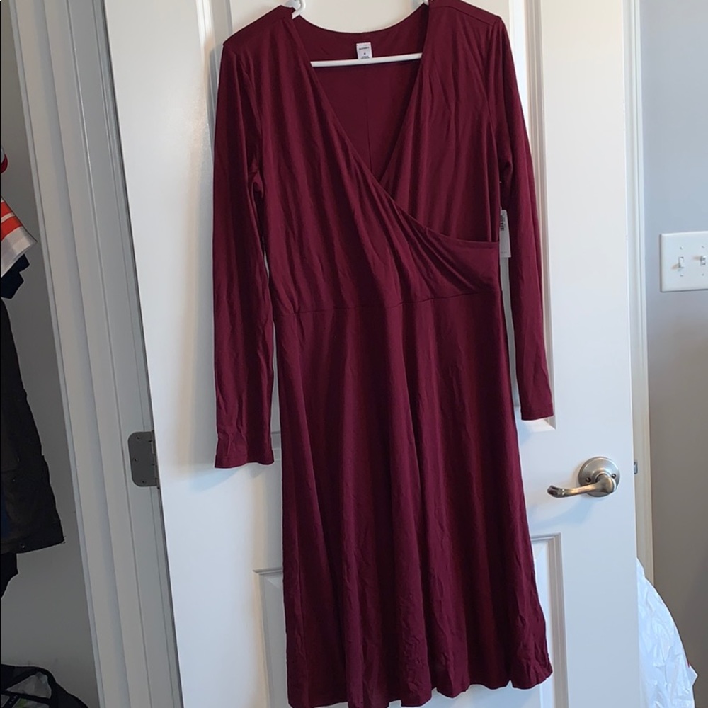 Old Navy Burgundy Wrap Dress